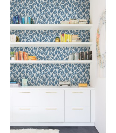 2973-90301 - Electra Blue Leopard Spot String Wallpaper by A Street