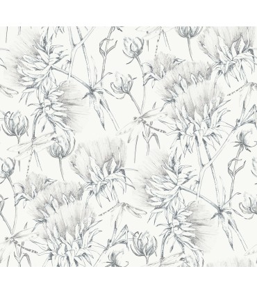 2973-90402 - Mariell Grey Dragonfly Wallpaper by A Street