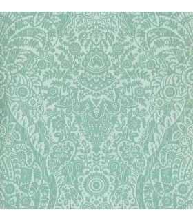 2973-87369 - Maris Mint Flock Damask Wallpaper by A Street