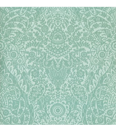 2973-87369 - Maris Mint Flock Damask Wallpaper by A Street