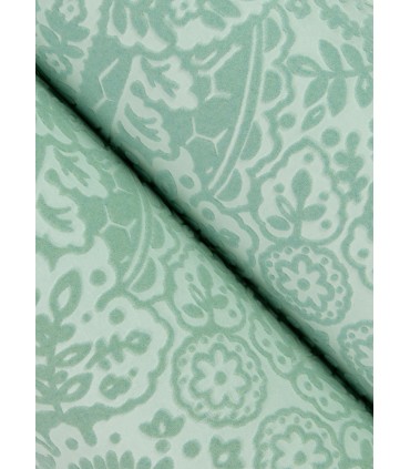2973-87369 - Maris Mint Flock Damask Wallpaper by A Street