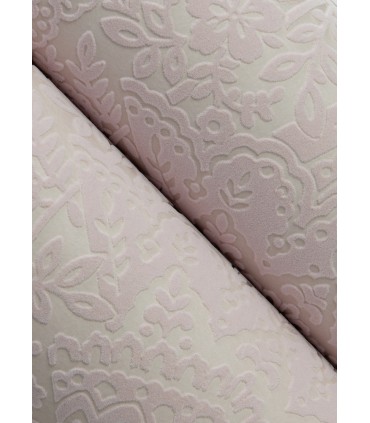 2973-87368 - Maris Pink Flock Damask Wallpaper by A Street