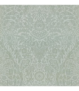 2973-87366 - Maris Grey Flock Damask Wallpaper by A Street