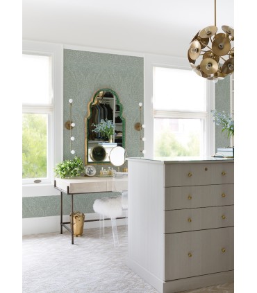 2973-87366 - Maris Grey Flock Damask Wallpaper by A Street