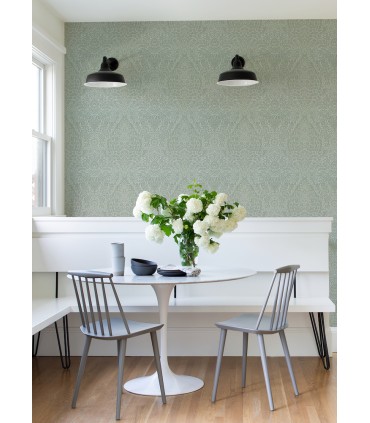 2973-87366 - Maris Grey Flock Damask Wallpaper by A Street