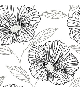 2973-91134 - Mythic Black Floral Wallpaper by A Street