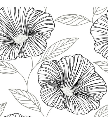 2973-91134 - Mythic Black Floral Wallpaper by A Street