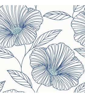 2973-91135 - Mythic Blue Floral Wallpaper by A Street