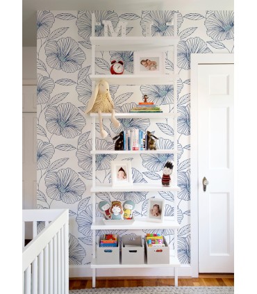 2973-91135 - Mythic Blue Floral Wallpaper by A Street