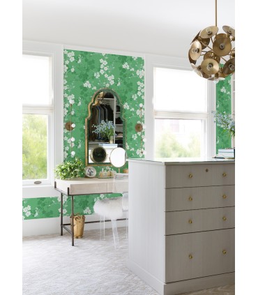 2973-90103 - Nicolette Green Floral Trail Wallpaper by A Street