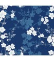2973-90104 - Nicolette Navy Floral Trail Wallpaper by A Street