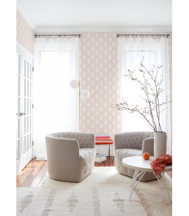 2973-90603 - Rion Orange Trellis Wallpaper by A Street