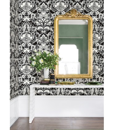 2973-90886 - Sadie Black Parisian Damask Wallpaper by A Street