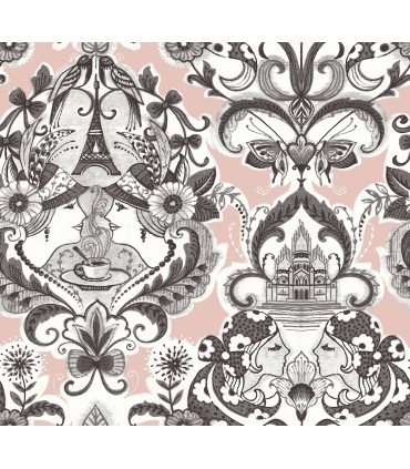 2973-90884 - Sadie Blush Parisian Damask Wallpaper by A Street