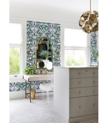 2973-90887 - Sadie Green Parisian Damask Wallpaper by A Street