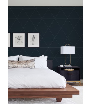 2973-91011 - Twilight Black Geometric Wallpaper by A Street
