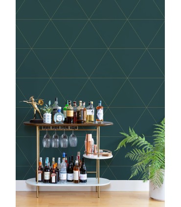 2973-91030 - Twilight Teal Geometric Wallpaper by A Street