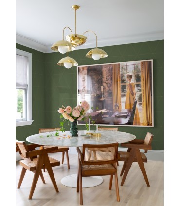 2973-91010 - Twilight Green Geometric Wallpaper by A Street