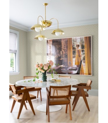 2973-87370 - Voltaire Gold Beaded Geometric Wallpaper by A Street