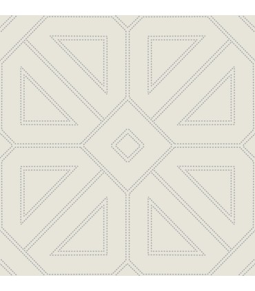 2973-87371 - Voltaire Grey Beaded Geometric Wallpaper by A Street