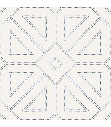 2973-87372 - Voltaire Indigo Beaded Geometric Wallpaper by A Street