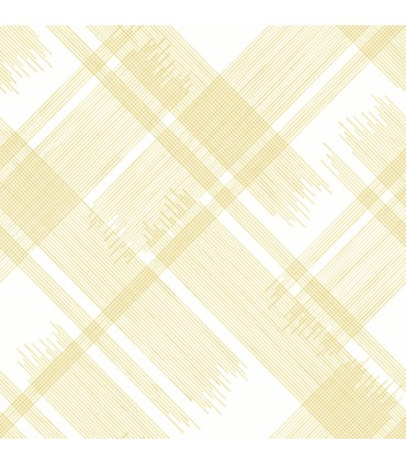 2973-90701 - Zag Yellow Modern Plaid Wallpaper by A Street