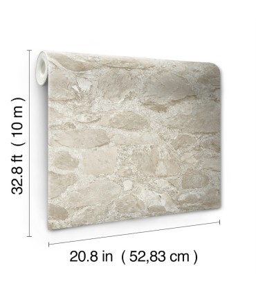 MN1803 - Field Stone Wallpaper- Mediterranean by York