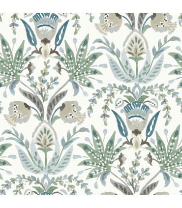 MN1910 - Seaside Jacobean Wallpaper- Mediterranean by York