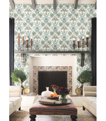 MN1910 - Seaside Jacobean Wallpaper- Mediterranean by York