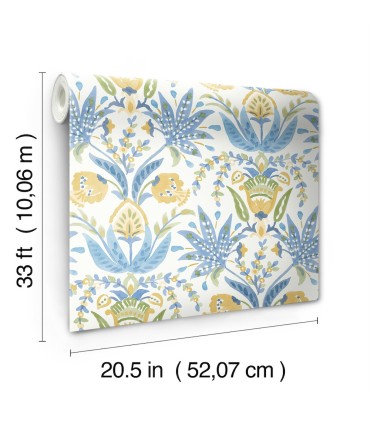 MN1913 - Seaside Jacobean Wallpaper- Mediterranean by York