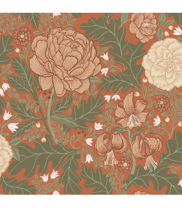 2999-14004 - Camille Red Peony & Lily Wallpaper by A Street