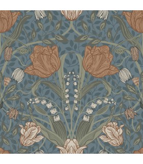 2999-33009 - Filippa Blue Tulip Wallpaper by A Street