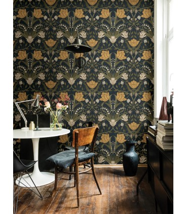 2999-44106 - Filippa Navy Tulip Wallpaper by A Street