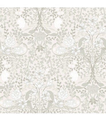 2999-24107 - Froso Light Grey Garden Damask Wallpaper by A Street