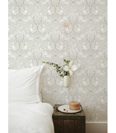 2999-24107 - Froso Light Grey Garden Damask Wallpaper by A Street