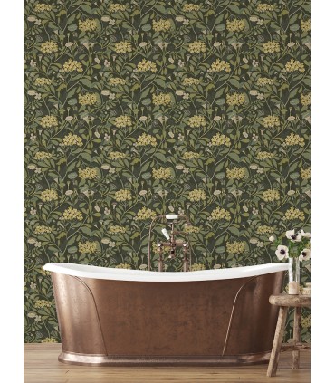 2999-55022 - Hybbe Dark Green Hydrangea Garden Wallpaper by A Street