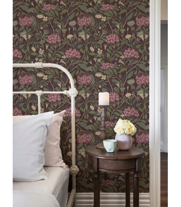 2999-55024 - Hybbe Purple Hydrangea Garden Wallpaper by A Street