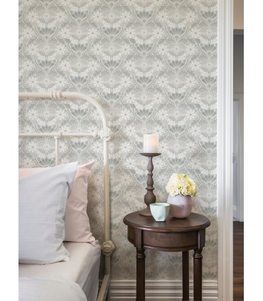 2999-24125 - Klockrike Light Grey Botanical Damask Wallpaper by A Street