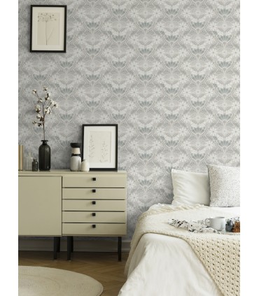 2999-24125 - Klockrike Light Grey Botanical Damask Wallpaper by A Street