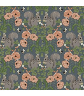 2999-44122 - Kurre Blue Woodland Damask Wallpaper by A Street
