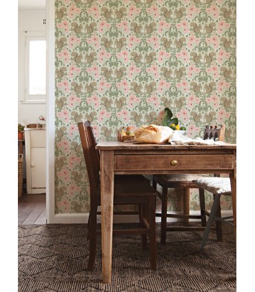 2999-44120 - Kurre Pink Woodland Damask Wallpaper by A Street