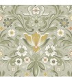 2999-24113 - Ostanskar Green Retro Floral Wallpaper by A Street