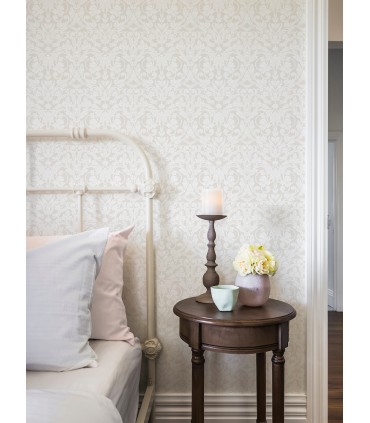 2999-14005 - Rosali Cream Scroll Damask Wallpaper by A Street