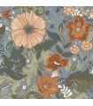 2999-13108 - Victoria Blue Floral Nouveau Wallpaper by A Street