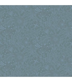 2999-13128 - Wilma Blue Floral Block Print Wallpaper by A Street