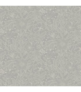 2999-13126 - Wilma Grey Floral Block Print Wallpaper by A Street