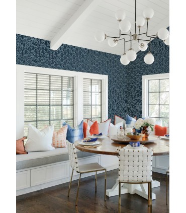 4081-26305 - Alorah Navy Wave Wallpaper by A Street