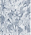 4081-26342 - Bannon Blue Leaves Wallpaper by A Street