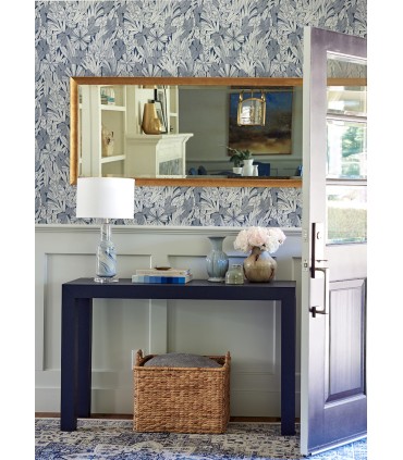 4081-26342 - Bannon Blue Leaves Wallpaper by A Street