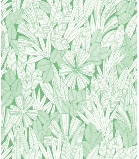 4081-26345 - Bannon Green Leaves Wallpaper by A Street